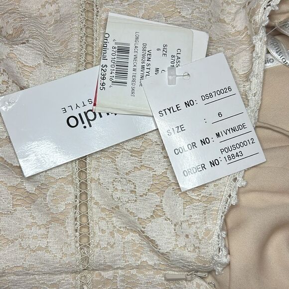 NEW DAVID’S BRIDAL STUDIO | Embroidered Floral Lace Dress - Sz 6 - Picture 8 of 8